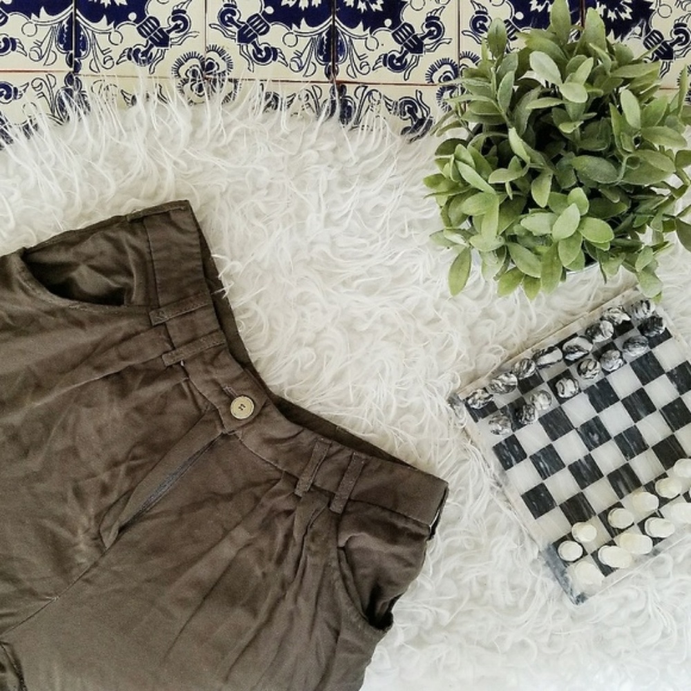 MANGO olive green casual pants - Picture 1 of 3